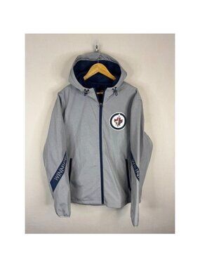 NHL Winnipeg Jets G-III Sports Carl Banks Gray Hooded Softshell Jacket Mens L